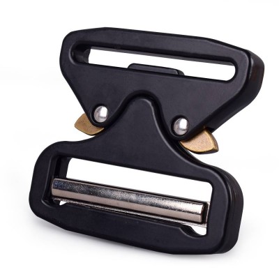 5cm Heavy Duty 300kg Metal Quick Release Belt Buckle With Black Electrophoresis